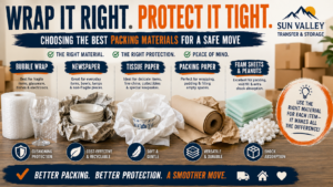 packing materials guide | bubble wrap vs packing paper | moving tips | fragile item packing | Sun Valley moving company | professional packing advice | moving supplies Idaho
