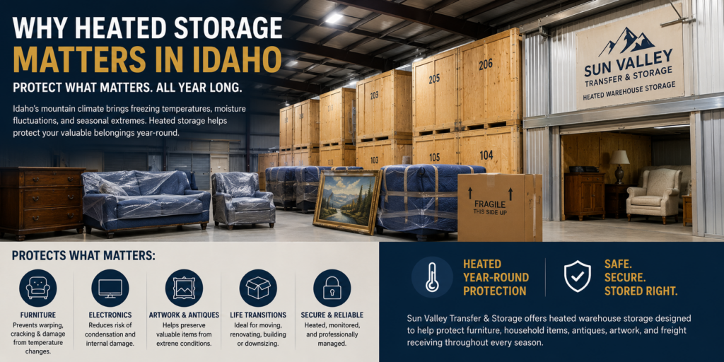 heated storage Idaho | climate controlled storage | furniture storage | warehouse storage | moving and storage | Idaho winters | Sun Valley storage | secure storage