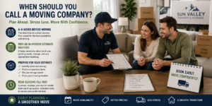 schedule movers | moving timeline | moving company estimate | relocation planning | moving checklist | Idaho movers | Sun Valley Transfer | moving services | packing help