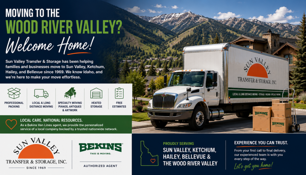 moving to Sun Valley | Hailey Idaho movers | Ketchum moving company | Idaho relocation | Bekins Van Lines | Sun Valley Transfer | Wood River Valley movers