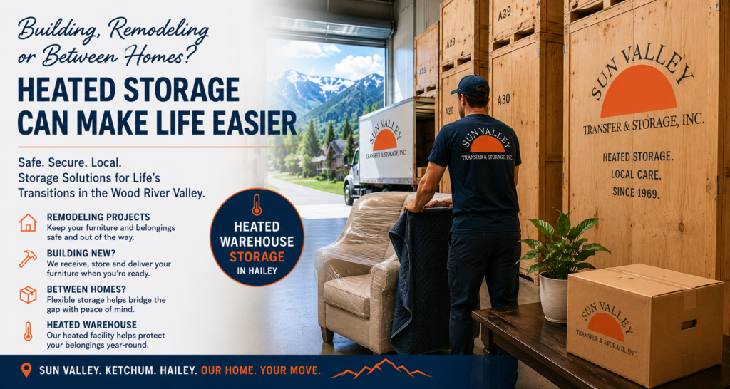 heated storage Hailey | furniture storage Sun Valley | moving and storage | Ketchum storage | Wood River Valley storage | furniture receiving | secure storage